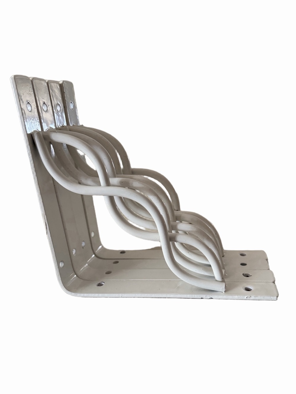 Decorative White Metal Shelf Brackets (Set of 4) | Scroll Design